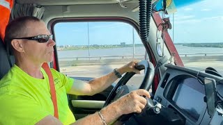 Trucking Across the Mighty Mississippi on I40  Life of a Truck Driver and his Wife [upl. by Lesly]