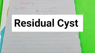 RESIDUAL CYST  ORAL PATHOLOGY [upl. by Mosenthal]