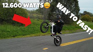 72v 12000 watt enduro ebike performance test 060 wheelies and more [upl. by Ssenav]