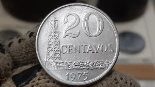 VOCÊ TEM ESSA MOEDA VALIOSA 20 CENTAVOS ANO 1975 OLHA O VALOR 💲 6 A 15 REAIS ✌ JESUS SEJA LOUVADO 🙌 [upl. by Jessamine]