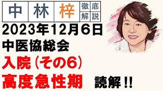 【中林梓】梓の勝手な独り言（2023 12 06医協総会 入院（その6）高度急性期入院医療について） [upl. by Arotal414]