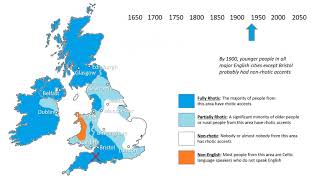 Rhoticity in Britain and Ireland  16502020 animated map with authentic audio recordings [upl. by Bikales]