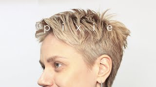 ✂️ SHORT PIXIE HAIRCUT  fast amp easy tutorial [upl. by Dulcine]