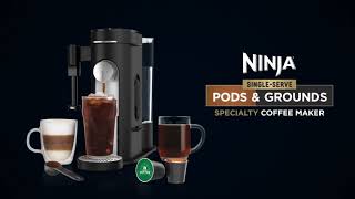 Ninja PB051 Pods amp Grounds Specialty Single Serve Coffee Maker K Cup Pod Compatible Built In Milk [upl. by Rehptosirhc]