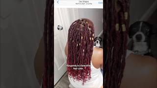 Burgundy Crochet Faux Locs protectivestyles blackhair fauxlocs [upl. by Eleynad]