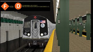 OpenBVE Special F Train To Norwood205 Street Via Culver\6 Av\CPW Exp\Concourse Lcl R160B Siemens [upl. by Johppah]