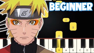 Blue Bird  Naruto  Beginner Piano Tutorial  Easy Piano [upl. by Valerle]