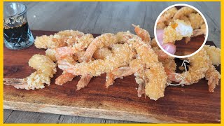 PANKO GARNALEN  TEMPURA CRUMBED PRAWNS  GHAMBA  جمبري مقرمش  KNUSPERIG  OUM YOUNES 204 [upl. by Pammie]