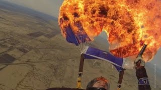 Canopy Burn Skydiving Stunt  Raw Footage [upl. by Vardon728]