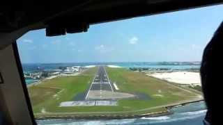 Landing from cockpit in MALE airport Maldives [upl. by Stavros]