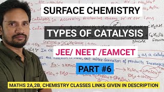 TYPES OF CATALYSIS SURFACE CHEMISTRY CLASS 12  TYPES OF CATALYSIS JEE NEET EAMCET [upl. by Alcot920]