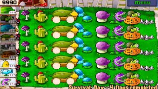 Plants vs Zombies  Survival Day  5 Flags Successful Defended Full Gameplay [upl. by Racso]