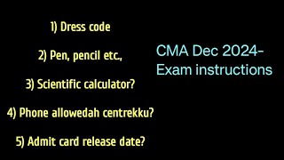 CMA Exam instructions cmatamil cmaupdate cmainter cmaindia [upl. by Auahsoj]