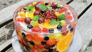 Tort z owocami w galaretce Jelly Fruit Cake Tort z owocami Tort urodzinowy [upl. by Merna]