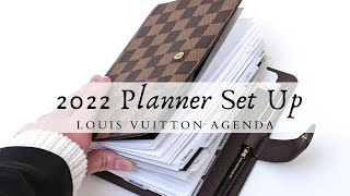 2022 PLANNER SET UP  Personal Planner Flip Through  Louis Vuitton Agenda [upl. by Pardew]