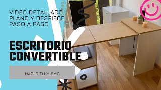 Escritorio Convertible  o Mesa Convertible plano y despiece [upl. by Middendorf]