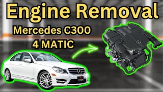 20092011 MercedesBenz C300 4MATIC Engine Removal  30L 35L V6 hydro lock engine REMOVAL E350 [upl. by Glovsky486]