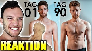 Sascha Huber reagiert auf 90 Tage Fitness Transformation von Tomary [upl. by Ahsenak]