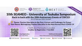 WebEx 10th SEAMEOUniversity of Tsukuba Symposium  Day 2 Fri11 Feb 1305pm [upl. by Asiilanna884]