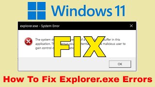 How to Fix All Explorerexe Errors in Windows 11 Solution [upl. by Vevay]