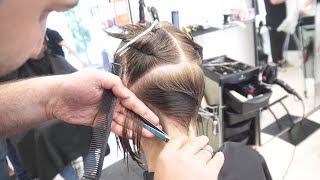 AMAZING HAIRCUT  SHORT UNDERCUT PIXIE BOB  BLONDE HAIR [upl. by Rim477]