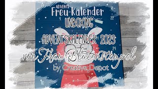 Unboxing Advetntskalender 2023 Frau Blütenstempel von Creative Depot Weihnachten Papier basteln [upl. by Nadia79]