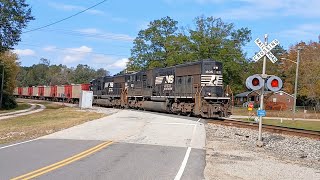 NS 1835 SD70acc leads 94Z at Blackstock SC on the NS R line [upl. by Treblig606]