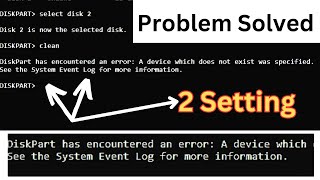 SOLVED  How To Fix DiskPart Has Encountered An Error  DiskPart has encountered an error [upl. by Martinsen]