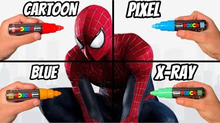 Drawing Spiderman In 4 Different Styles [upl. by Docile680]