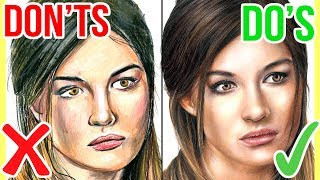 DOS amp DONTS How To Draw a Face with Coloured Pencils  Realistic Drawing Tutorial Step by Step [upl. by Hanonew416]