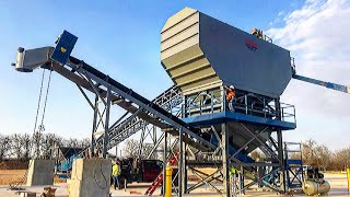 How to Build A Concrete Ready Mix Plant Part 1 Agg Bins and Conveyor Stacker [upl. by Anires]