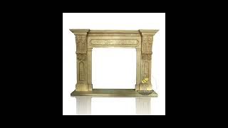 Antique caryatids fireplace mantel with intricate faces in beige marble a timeless masterpiece [upl. by Deutsch509]