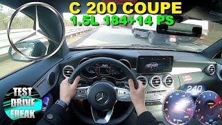 2021 Mercedes Benz C 200 Coupe 18414 PS TOP SPEED AUTOBAHN DRIVE POV [upl. by Tanberg]