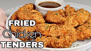 The Secret To The Perfect CRISPY Fried Chicken Tenders  Home Style Chicken Tenders [upl. by Occer925]