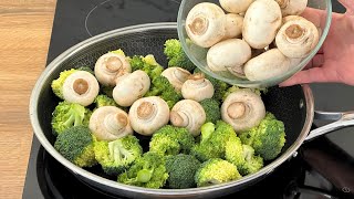 I cook this broccoli twice a week ❗ Recipe for broccoli and mushrooms in a frying pan ❗ [upl. by Wohlen109]