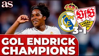 GOL de ENDRICK Real Madrid 31 Stuttgart  CHAMPIONS LEAGUE [upl. by Bouzoun]