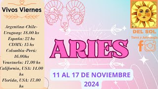 ♈Aries 11 al 17 de Noviembre 2024 Lucharás secretamente💥💪🤫 [upl. by Moyra]