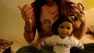 How to do cute hairstyles on American Girl Doll Chrissa Part 2 of 3 [upl. by Wernda]