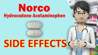 Norco Hydrocodone Acetaminophen SIDE EFFECTS common [upl. by Ivers]