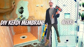 How to Install Kerdi Shower Pan Kerdi Shower Membrane Kerdi Shower Curb Bonus Shower Leak Test [upl. by Cornell]