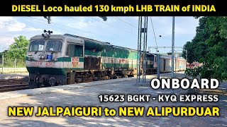 110 kmph ride behind DIESEL loco NEW JALPAIGURI to NEW ALIPURDUAR by 15623 BGKT KYQ Exp [upl. by Yllrebmik]