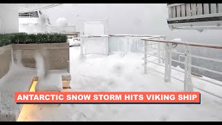 ANTARCTIC SNOW STORM BLANKETS VIKING OCTANTIS SHIP NEKO HARBOR [upl. by Casandra]