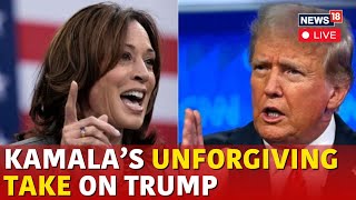 Kamala Harris LIVE  Harris Vs Trump LIVE  Kamala Harris Attacks Donald Trump  US Elections  N18G [upl. by Ahsinyar]