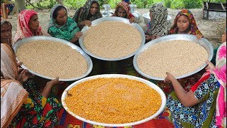 Traditional Gram Pulses Curry  Tasty Boot Dal Curry Cooking For Whole Village People [upl. by Elfreda]