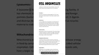 Cell organelles  NCERT  Life science [upl. by Aicilra]