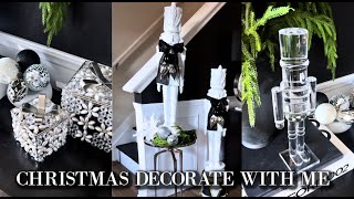 CHRISTMAS DECORATE WITH MEBLACK AND WHITEMODERN GLAM BLACK TIE ENTRYWAY [upl. by Eciralc859]