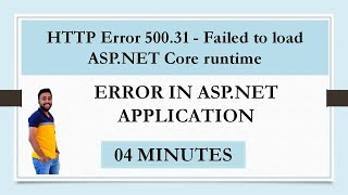 HTTP Error 50031  Failed to load ASPNET Core runtime  Version Error in Aspnet App  Error 2 [upl. by Hamel]