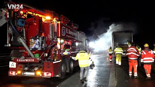 16112023  VN24  LKW MAN Brand auf A2 bei Beckum Auslöser für schweren Unfall auf Gegenfahrbahn [upl. by Sine]