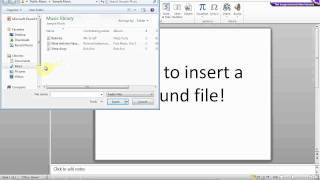 Insert a sound clip into powerpointwmv [upl. by Nylaf]