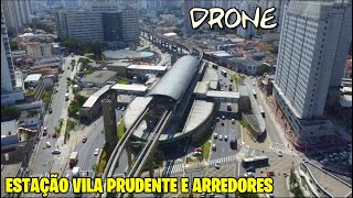 Drone na região da Estação Vila Prudente Terminal Obras do Diálogo Panoramico etc  São Paulo [upl. by Martens]